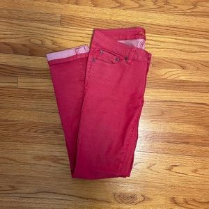 Prana Kara Red Jean, Straight Leg, Slim, GUC